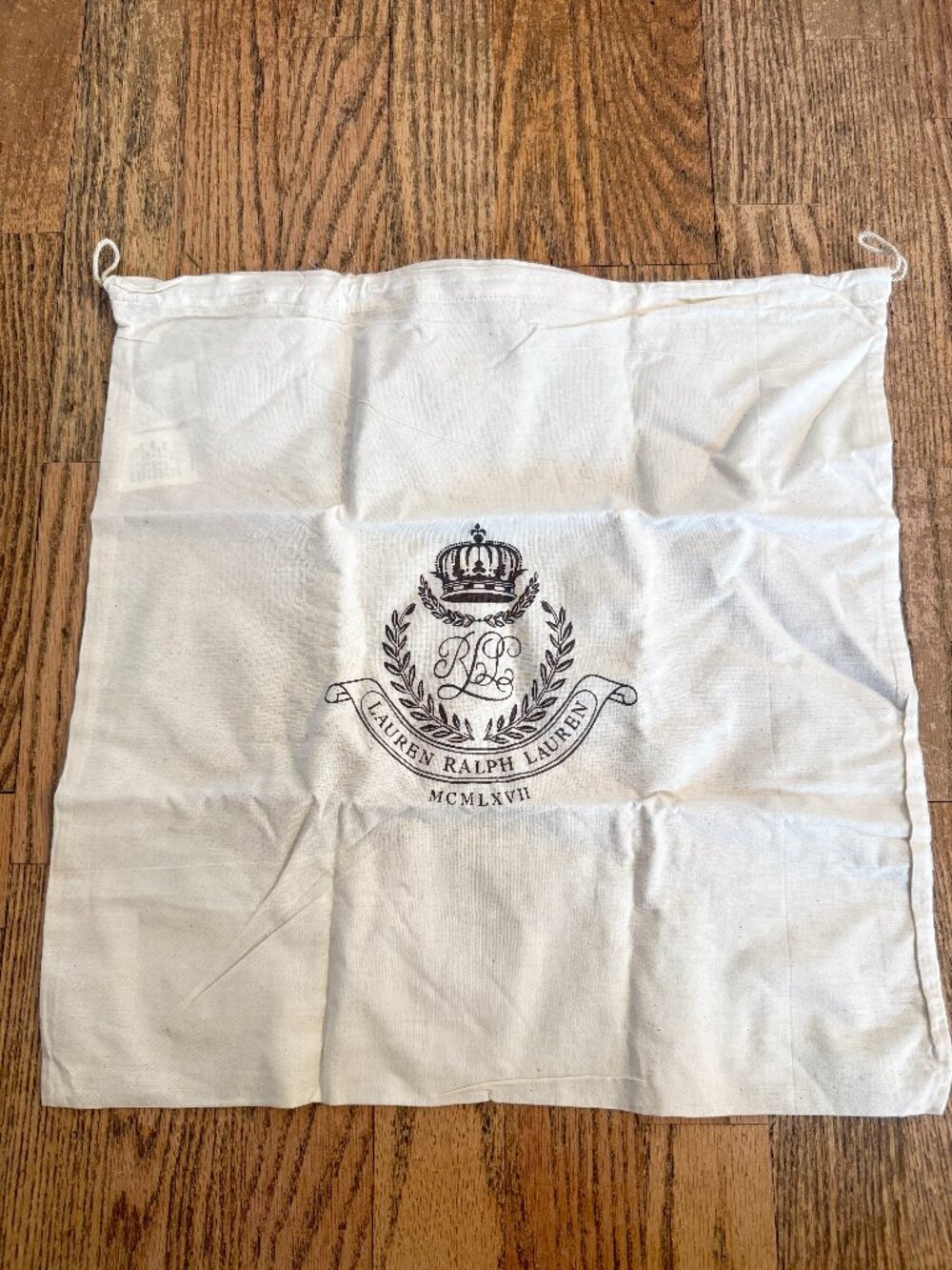 LAUREN RALPH LAUREN BEIGE Drawstring Travel Storage Dust Bag large size